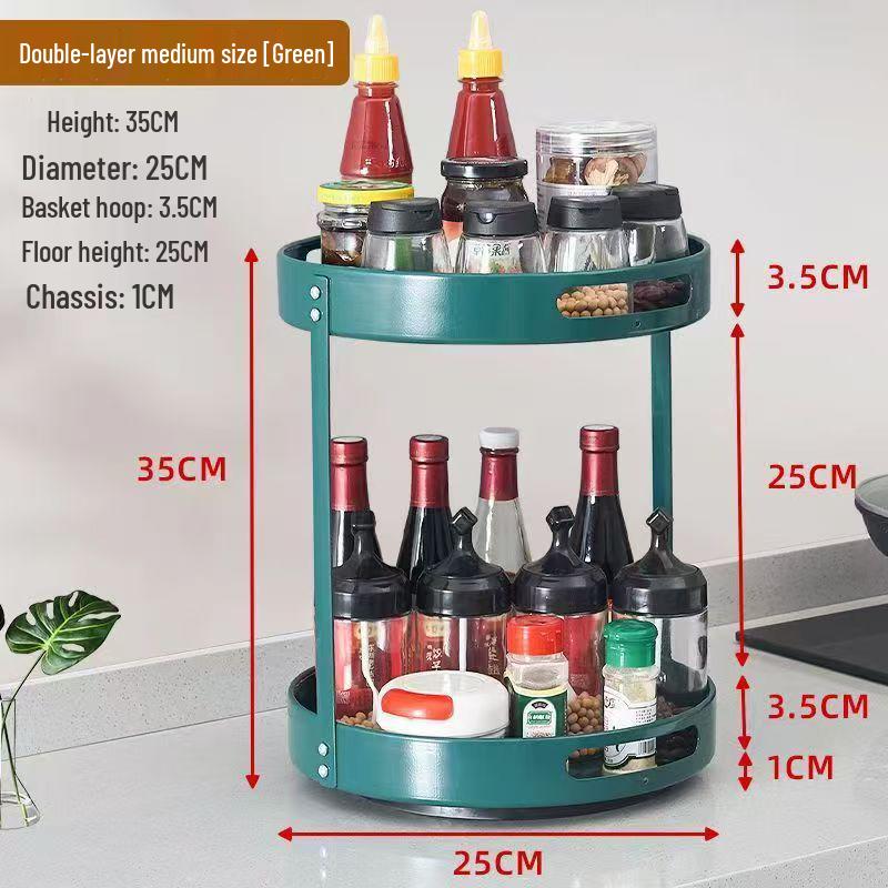 360° Rotating Kitchen Spice Rack: Multi-layer Storage and Seasoning Holder