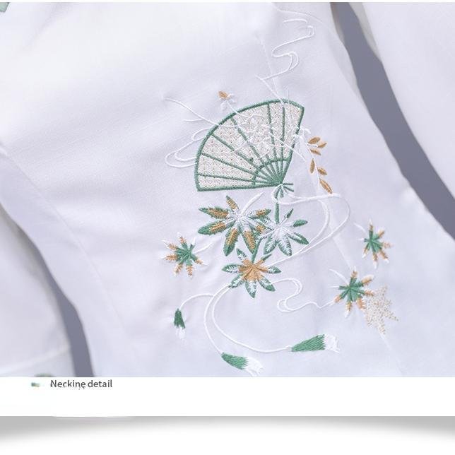 Vară stil chinezesc femei îmbunătățite Cheongsam două piese top fuste seturi de artă broderie