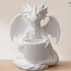 Vaso da fiori con fori di drenaggio integrati, Portapenne a forma di drago stampato in 3D, Vaso da fiori da esterno per piccole piante verdi
