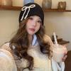 Casual Pearl Bow Beanies Cap Ear Protector Korean Wool Hat Stacking Knitted Bonnet Cap  Girls