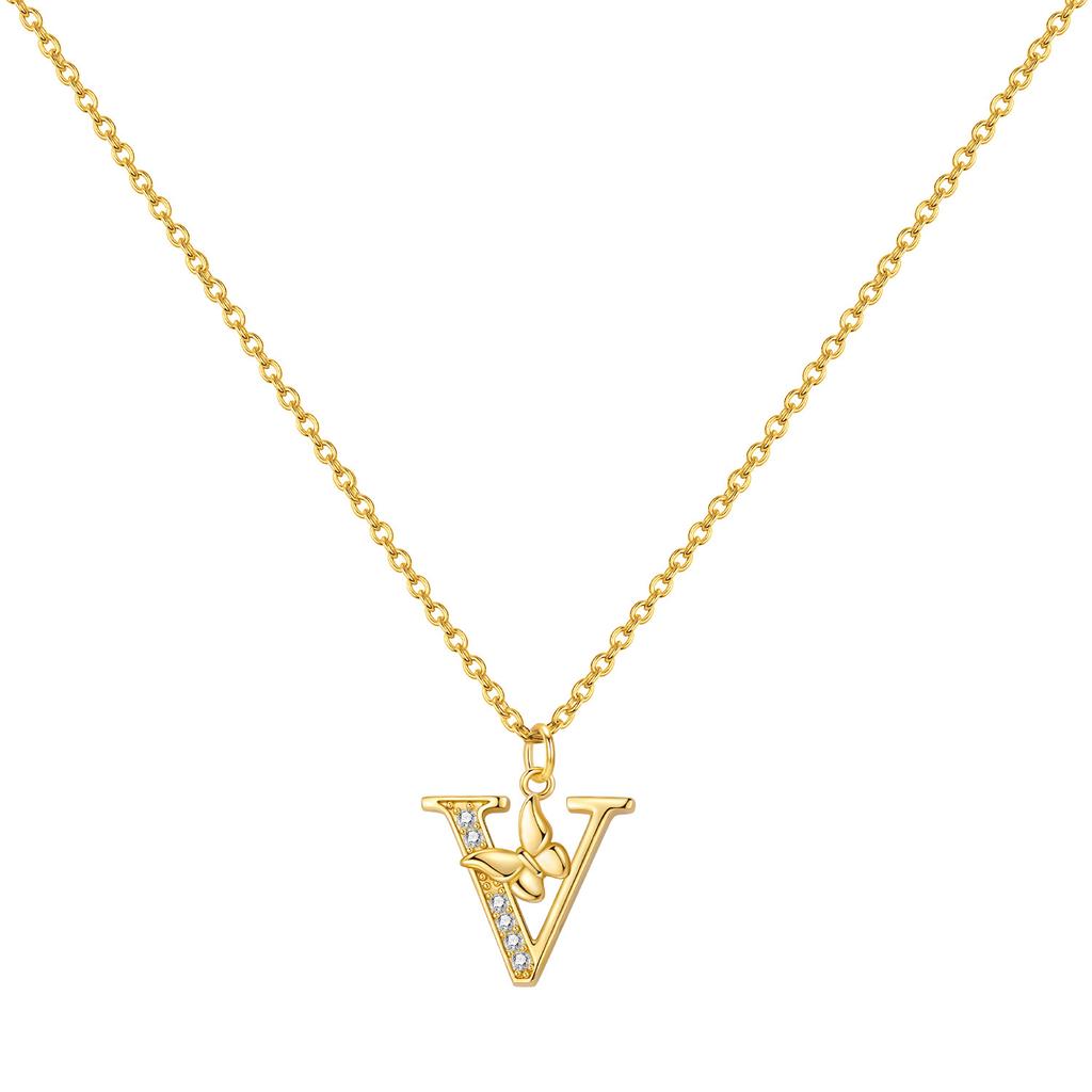 Orstarry 925 Silver Golden A-Z Lucky Letters Necklace Pendant Necklace for Women Birthday Gifts Fashion Fine Jewelry