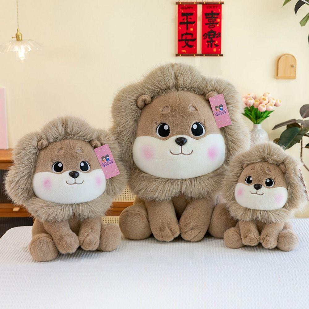Fluffy Lion Plush Toys PP Cotton Forest Animals Stuffed Doll  Children Girl
