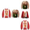 Men's Festive Santa Elf Pullover Christmas Jumper Warm Polyester Comfy Breathable