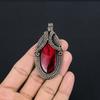 Red Flash Labradorite Pendant, 999 Copper Wire Wrapped Jewelry, Gemstone Jewelry Pendant, Handmade Wedding Gift Jewelry