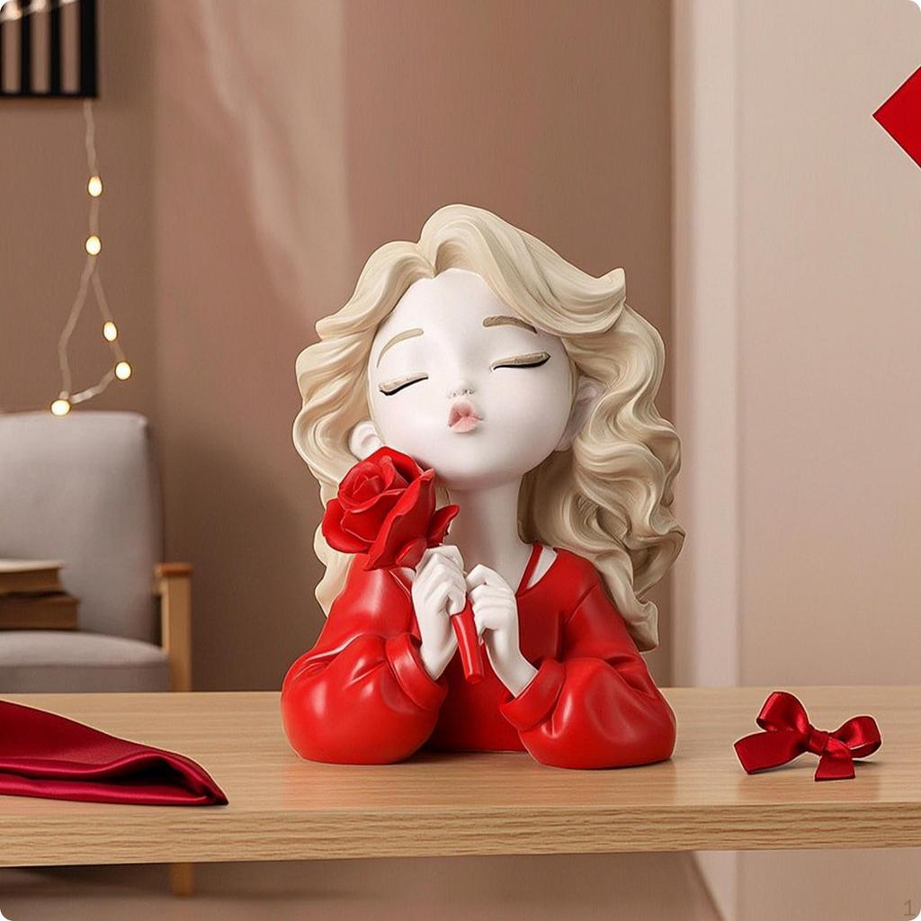 Girl savings Box Decorative Cartoon Piggy Bank Cute Tabletop with Figure for Girls, Kids,