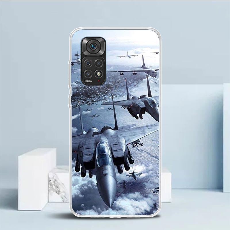 Military Aircraft Warship Fighter Phone Case For Xiaomi Redmi Note 15 14 14S 13 12S 12 Pro Plus 11S 11 11T 11E 10S 10 + Soft TPU