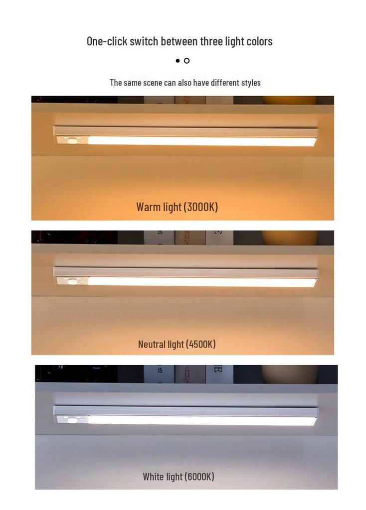 Rechargeable Magnetic Induction LED Night Light for Wardrobes, Cabinets, and More; No Wiring Needed