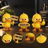 Quirky Office Decorations Angry Duck Figurine Collection, Funny Yellow Desktop Ornament, Cute Grumpy Fun Desk Accessories Statue for Home Car