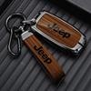 For Jeep Zinc Alloy Wood Grain Car Key Case For Jeep Grand Cherokee WK2 KL Wrangler JK Renegade Commander Compass 2018 2022 A