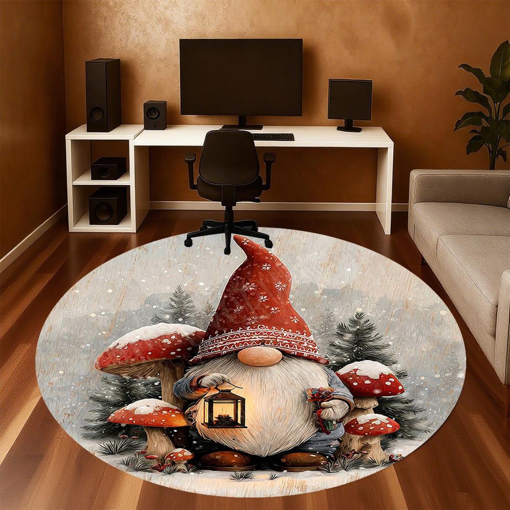 1PC gnome forest Office Round Area Rug, Under Office Chairs Bedroom Living Room Home Decor, Carpet for Office -1110126