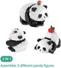 3 in 1 Panda Building Blocks Toy Set, Animal Construction Bricks Creative Building Toys for Kids Ages 6+ Years Old, Birthday Gift for Boys Girls