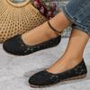 Women's Plus Size Cutout Breathable Shallow Mouth Soft Sole Cloth Shoes New Casual Flat Low Single Shoes