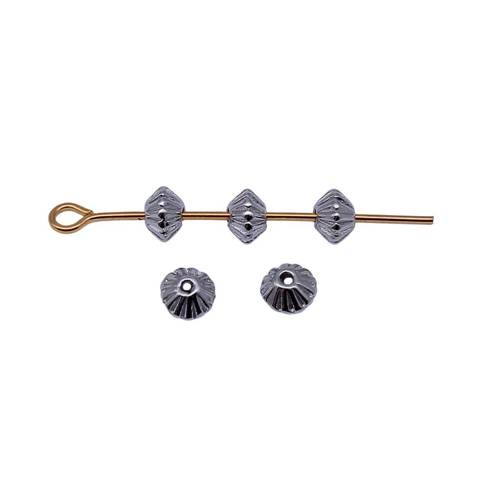 Multi Color Flower Edge Spacer Beads Metal Charms For Jewelry Making Accessories