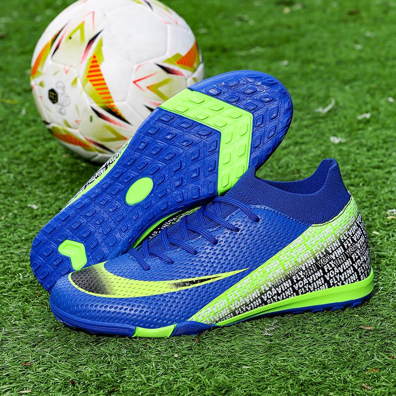 Youth Football Shoes  New Anti Slip Lace Up Grass Wear Resistant Training Ankle Boots Man Comfort Professional Soccer Shoes