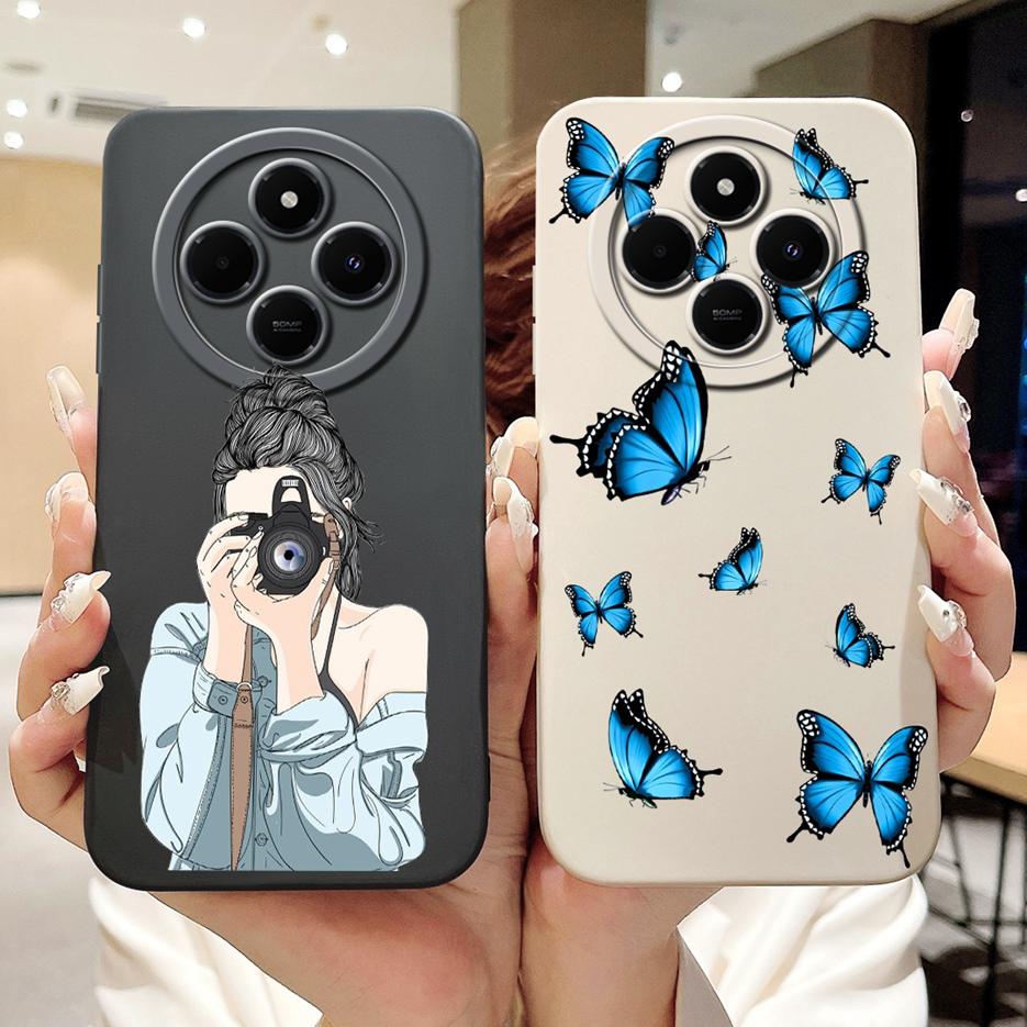 Für Xiaomi Redmi 14C Hülle Stylische Sonnenblume Hübsche Mädchen Rückabdeckung Weiche TPU Handyhülle Für Xiaomi Poco C75 C 75 Redmi14C Fundas