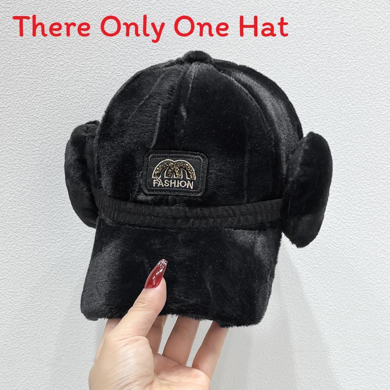 

Winter Plush Bunny Fur Baseball Cap For Women With Embroidered Design And Adjustable Fit чёрный
