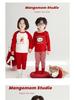Children's New Year Warm Cotton Outfit: Birth Year Red Autumn Set for Boys and Girls