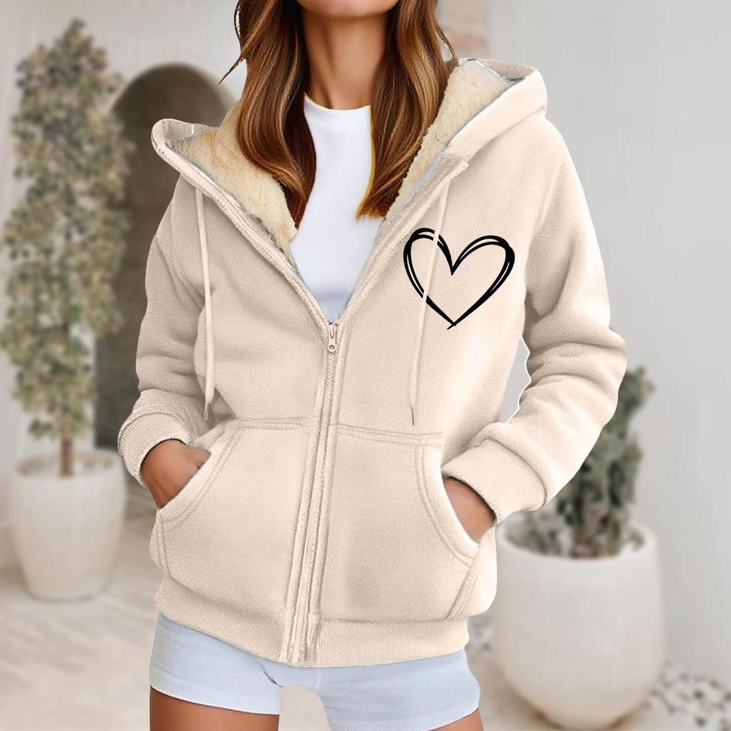 Women's Fashion Casual Sweatshirt Loose Zipper Cardigan Long Sleeve Hooded Jacket