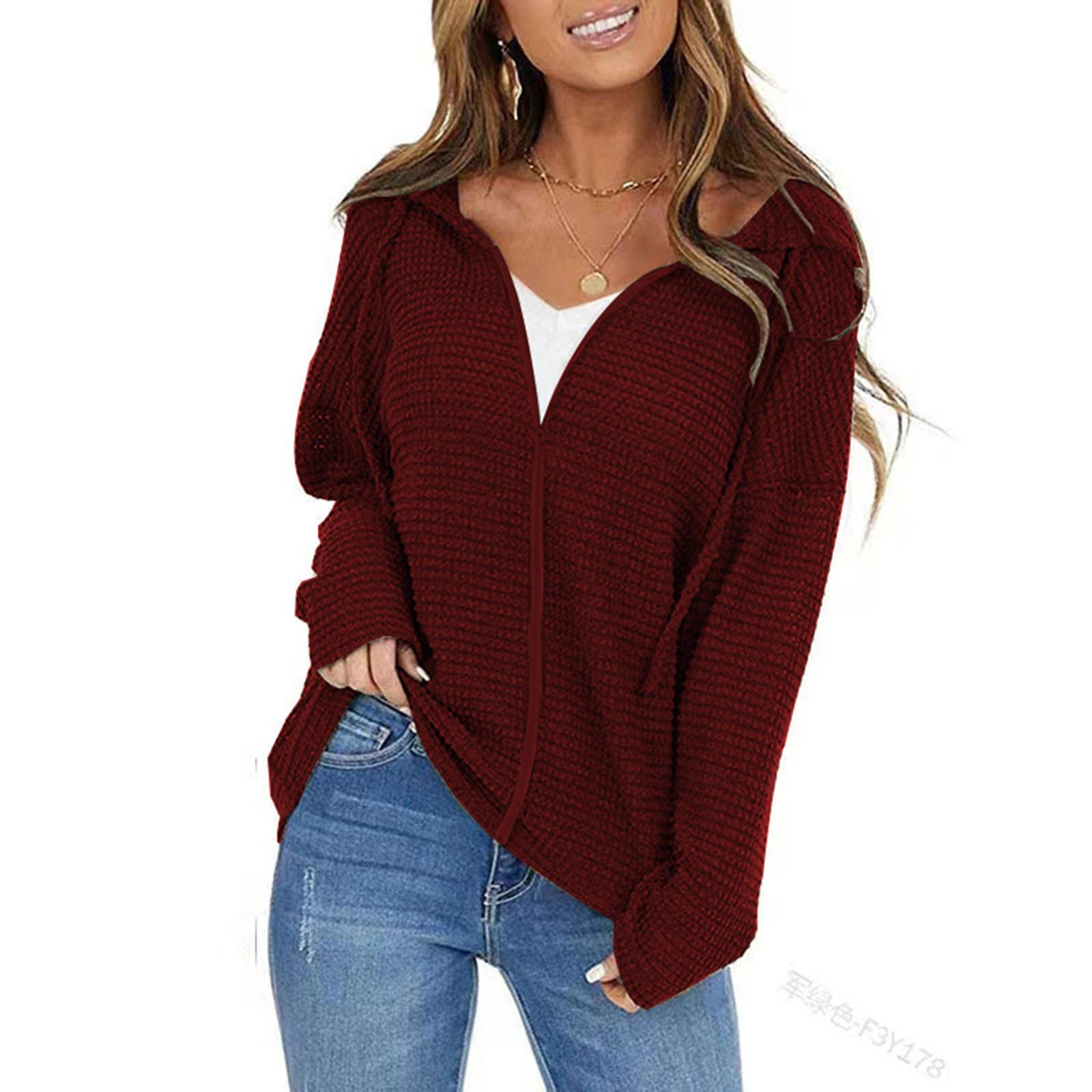

Women s Fashion Casual Plus Size Long Sleeve Zipper Solid Color Hooded Jacket XXXXL