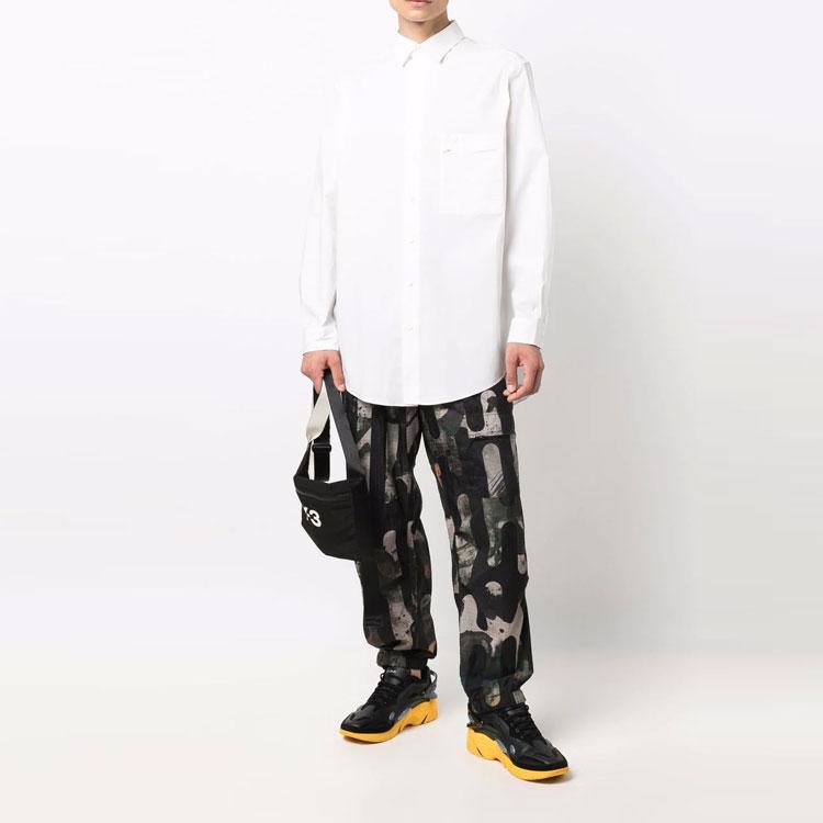 Y-3 Solid Color Pocket Casual Long Sleeve Shirt Men shirts White HB3406