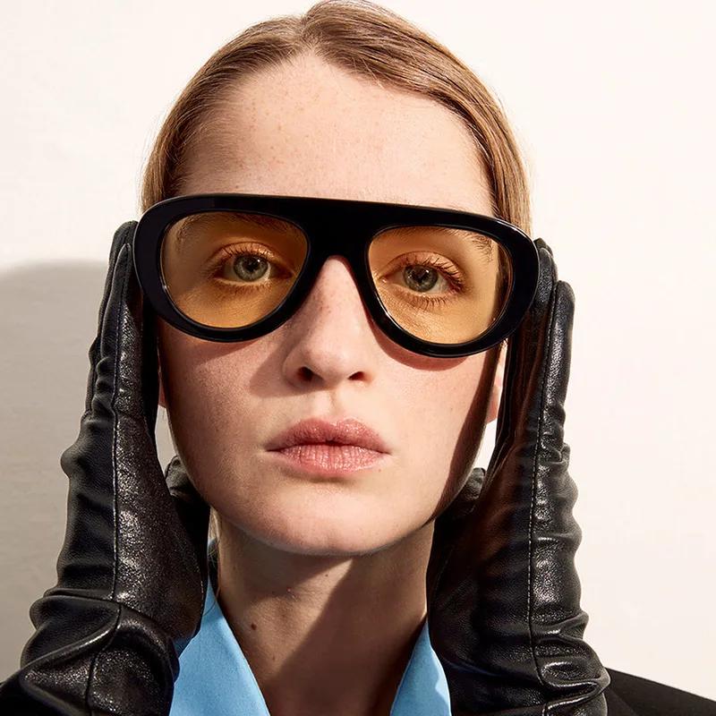 Vintage Markowe Projektanckie Okulary Pilotki z Płaskim Topem Kobiety Dla Mężczyzn Moda Popularne Luksusowe Okulary Przeciwsłoneczne Punkowe Outdoorowe Okulary do Jazdy