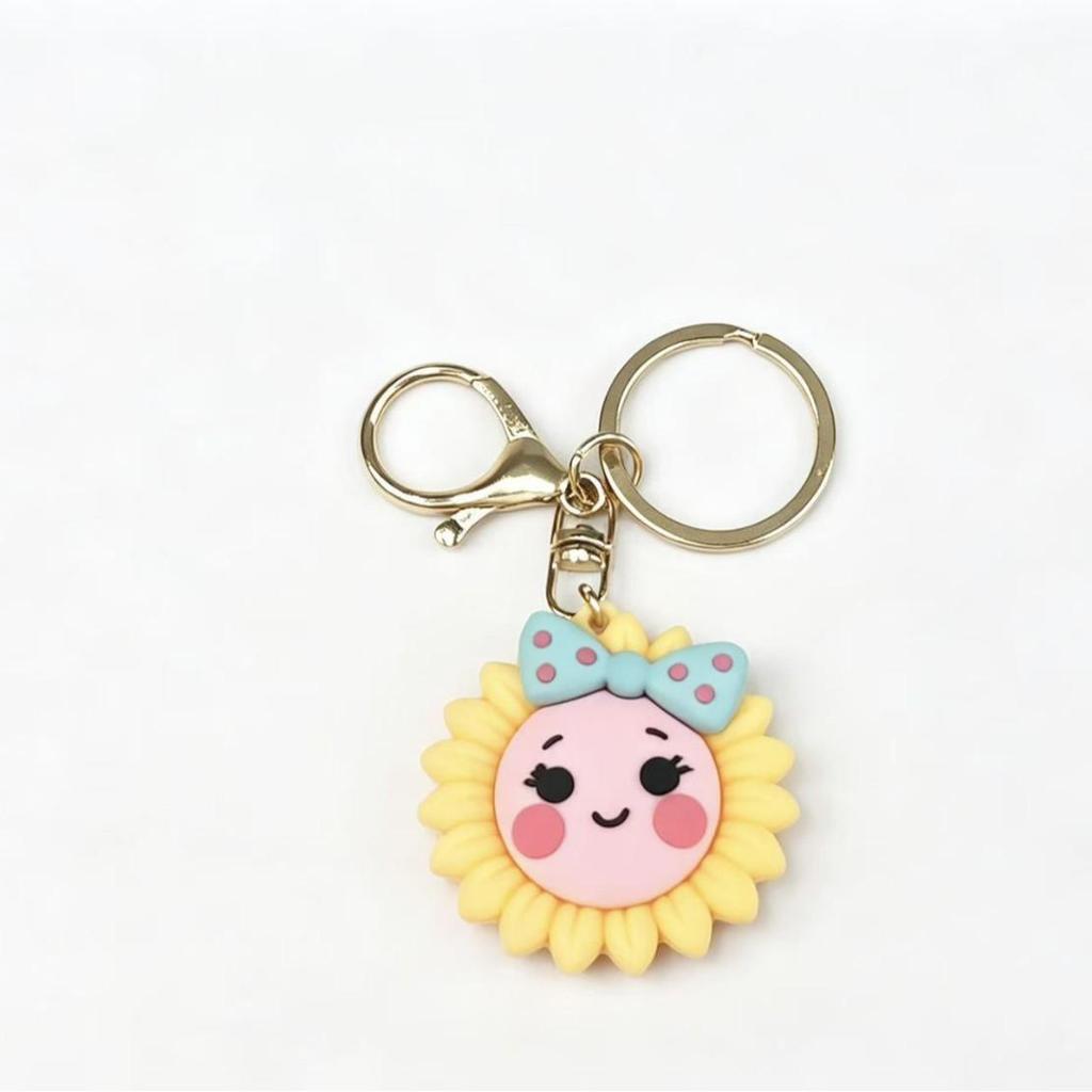 Sunflower Soft PVC Keychain: Inspirational Backpack Charm for Students and Graduation Gift