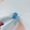Light luxury exquisite imitation royal sapphire ring, women's heavy industry circumference set with emerald niche personalized colored treasure