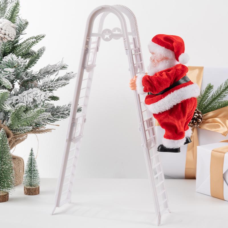 Electric Climbing Ladder Santa Claus Toy for Kids' Christmas Decoration