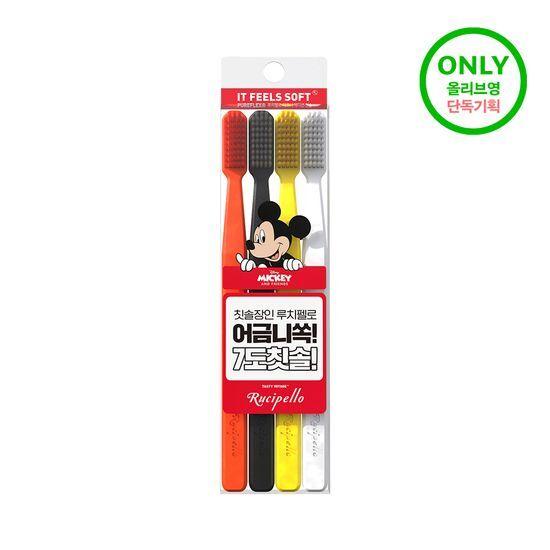 Rucipello Coral Reef Toothbrush 4-Pack (Disney Edition) (+Sticker)