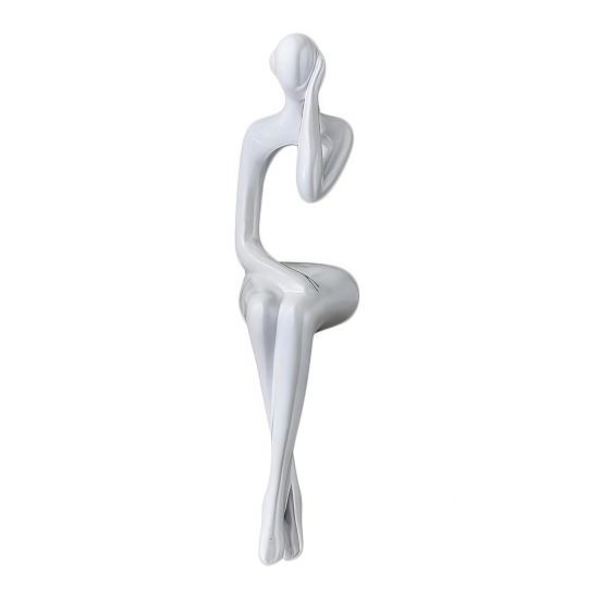 Złoty Myśliciel Rzeźba Abstrakcyjna Dekoracyjna Ornament Poprawiający Koncentrację Biurko Półka Salon