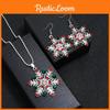 Necklace Snowflake Set With Rhinestone Decor And Alloy Chain For Christmas