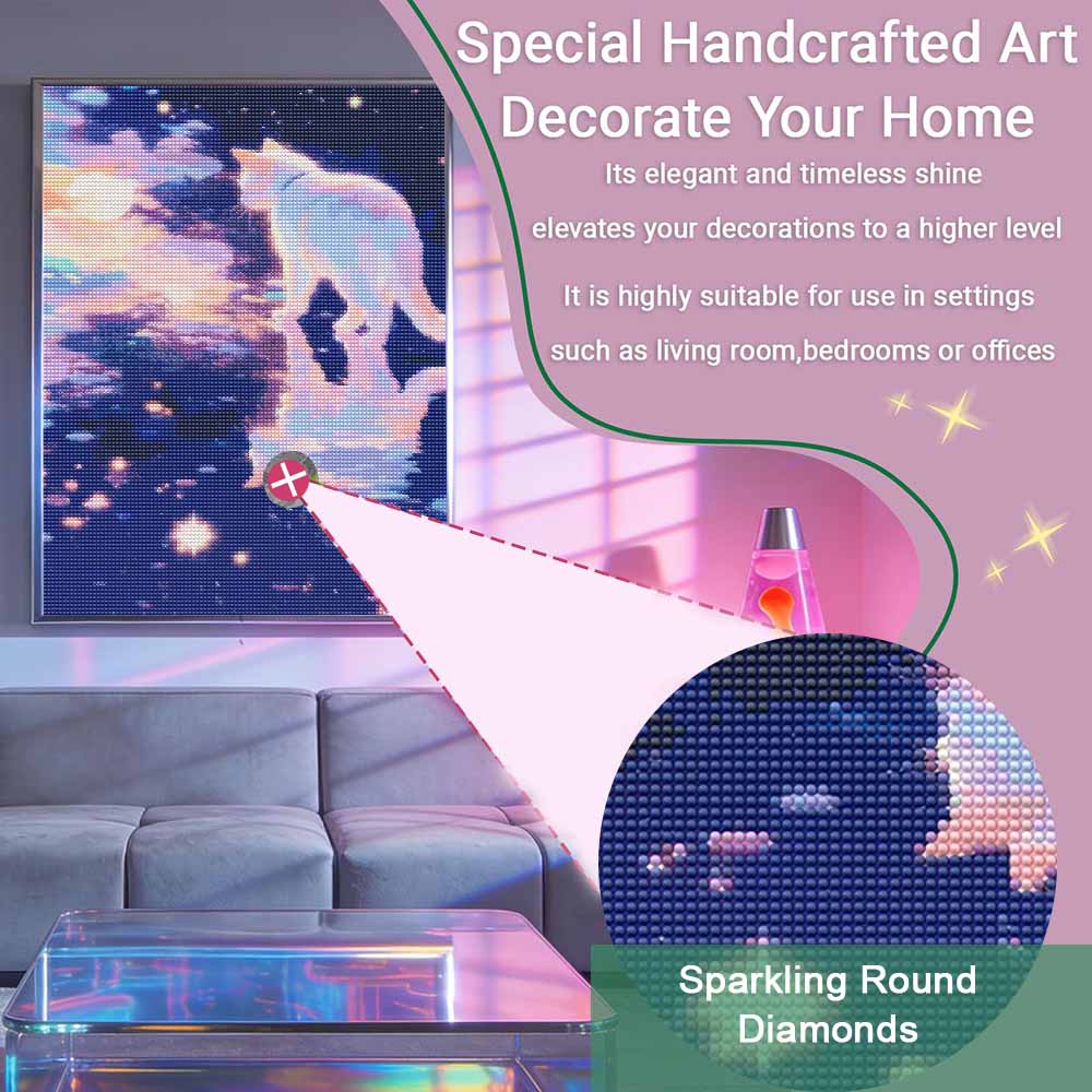 Diamond painting DIY kit starry night sky clouds aesthetic art for home room decoration