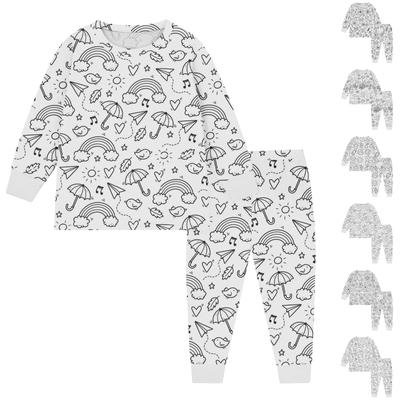 Kinder Homewear Set Skizze Färbung Spaß Hand bemalt Home Kleidung Pyjama Set