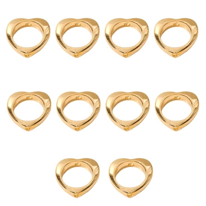 10pcs Two Hole CCB Heart Flower Star Oval Circle Frame Beads Spacer Connectors for Diy Bracelet Earrings Pendants Jewelry Making