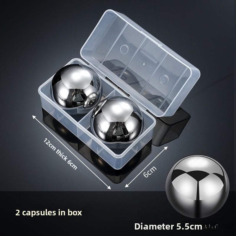 

2pcs Whiskey Large Ice Ball Mold Set - Stainless Steel Metal - Freezing Chilled Whiskey Stones - Non-Melting Ice Cubes