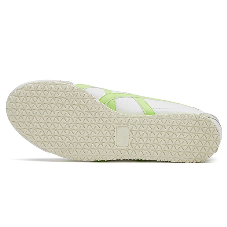 ONITSUKA TIGER Mexico 66 Leder Runde Zehenpartie Schnürschuhe Rutschfest Low-Top Freizeitschuhe Unisex Sneaker Fluoreszierend-Grün 1183B771-102