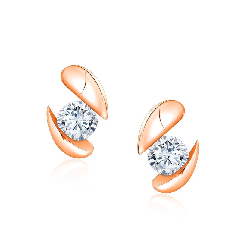 

YUIITU earrings ladies Popularity high quality zirconia drop silver Compatible with metal allergies 18k gold pink gold plated simple modern geometry