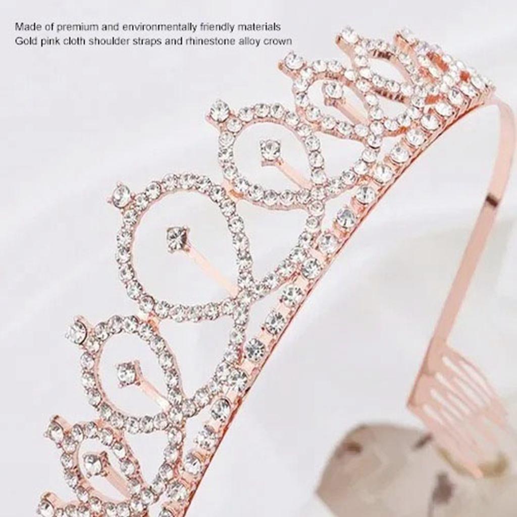 Birthday Sash Rhinestone Tiara Kit Beautiful Birthday Crown Sash for Women Girl Birthday Party Favors