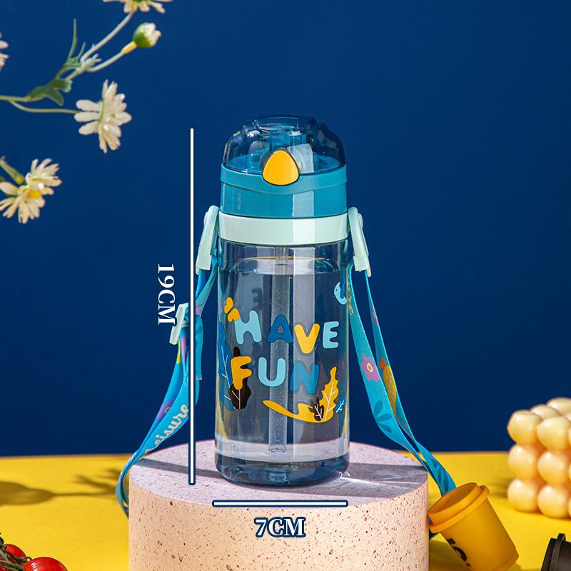 

520 мл Детская бутылка для воды с трубочкой и ручкой, переносная бутылка для питья, чашка для детей