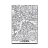Framed World City Map London Paris New York Poster Home Deco Art Canvas Painting