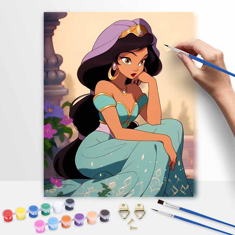 Disney Jasmine oil painting painting art set handmade diy gift home decoration 20x30cm