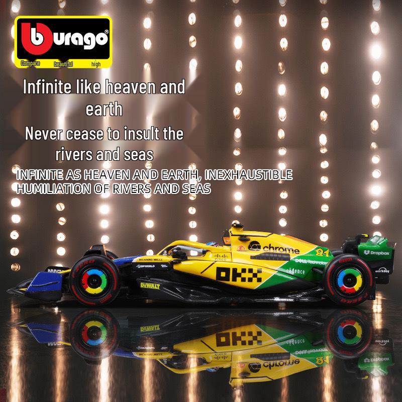 Bburago 1:43 McLaren MCL38 2024 Monaco F1 Race Alloy Car Model