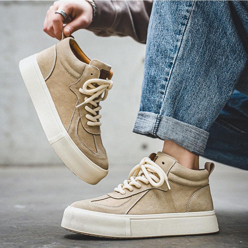 3077 tooling men's shoes autumn and winter retro British street high-top board shoes cowhide trend versatile casual shoes
