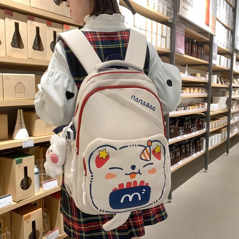 2024 New Korean Style Cute Backpack For Girls Large Capacity School Bag Lightweight Travel Bag