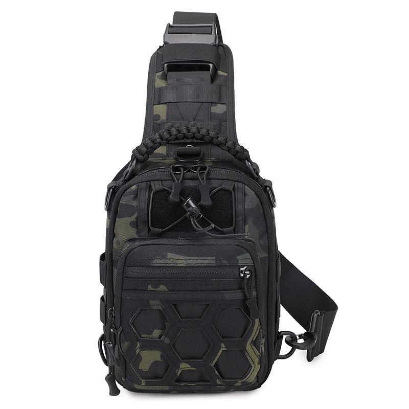 

Мужская тактическая камуфляжная сумка через плечо для активного отдыха и походов 17cm Length x 13cm Width x 24cm Height чёрный/камуфляжный