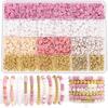 Style DIY Clay Beads Bracelet Making Kit Friendship Golden Letter Beads Kit for Jewelry Making Women Teen Girls Birthday Gift