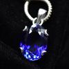 CERTIFIED Oval Blue Tanzanite 20Ct 925 Sterling Silver Natural Pendant Free Gift