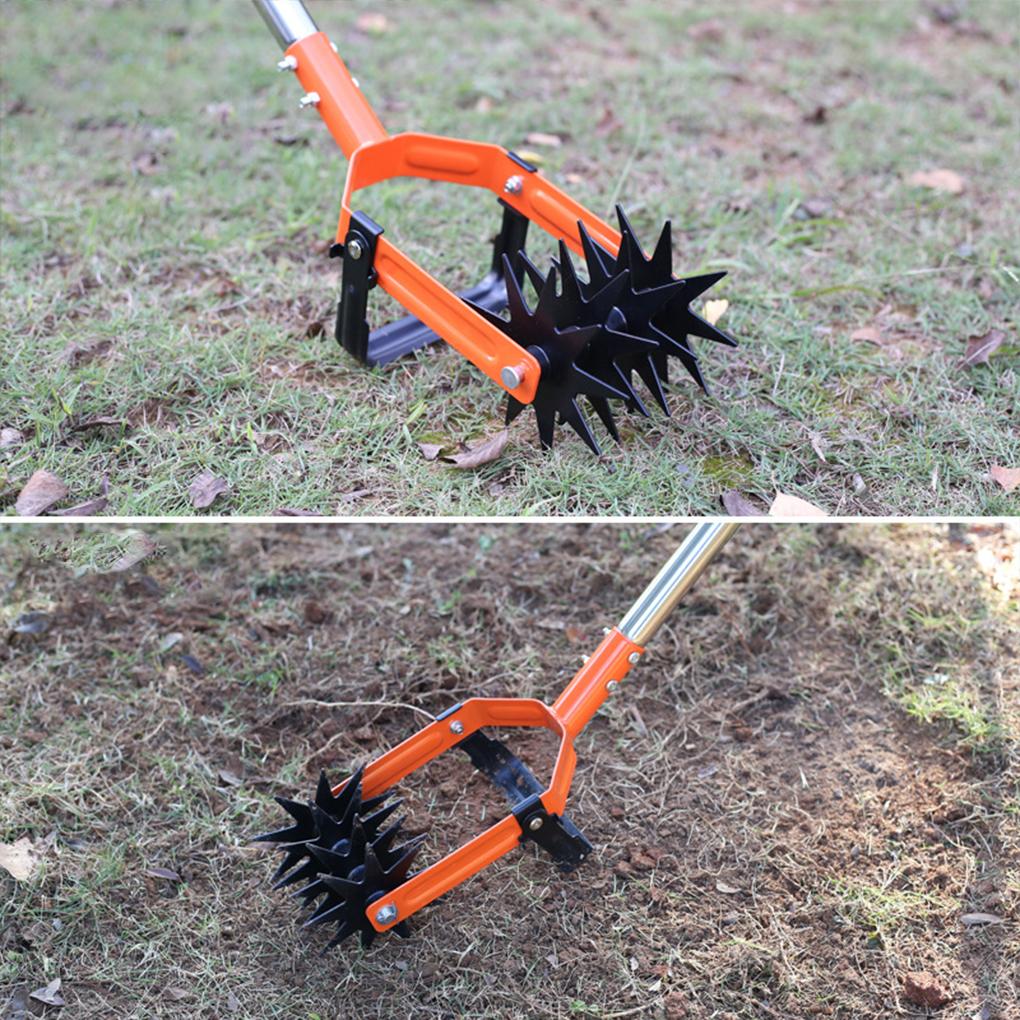 Rotary Cultivator Garden Lawn Ripper,Adjustable Gardening Rotary Tiller and Hand-Held Garden Cultivator Tool Soil Plowing Tool