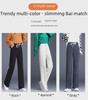 Women's Chenille High-Waist Wide-Leg Pants, Casual Velvet Drape for Autumn and Winter