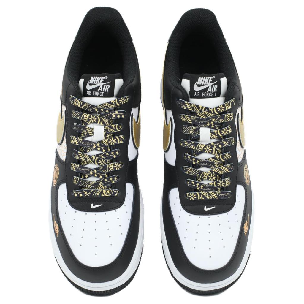 Nike Air Force 1 'Panda' Black Myth Slip Resistant Abrasion Resistant Low top Skateboard Shoes Unisex Black Gold DV0788-001(Team205-)